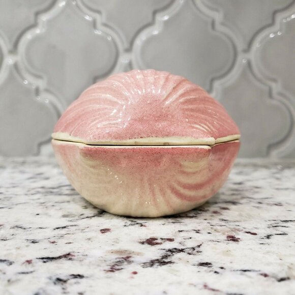 Accents Vintage Japan Pink Clam Sea Shell Trinket Box Dish Set Soap